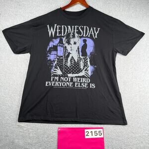 Wednesday Addams Graphic Print T Shirt Mens XL Black Purple Gray